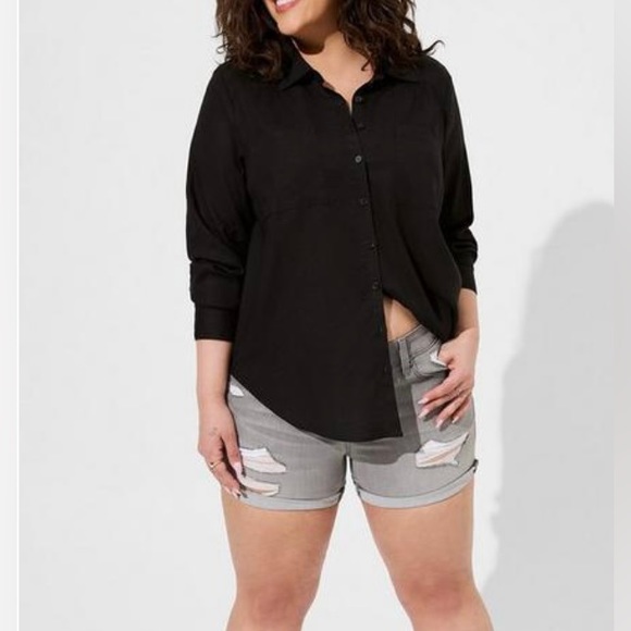 Torrid Madison Linen Button Up Long Sleeve Shirt Size 4X - Picture 1 of 4